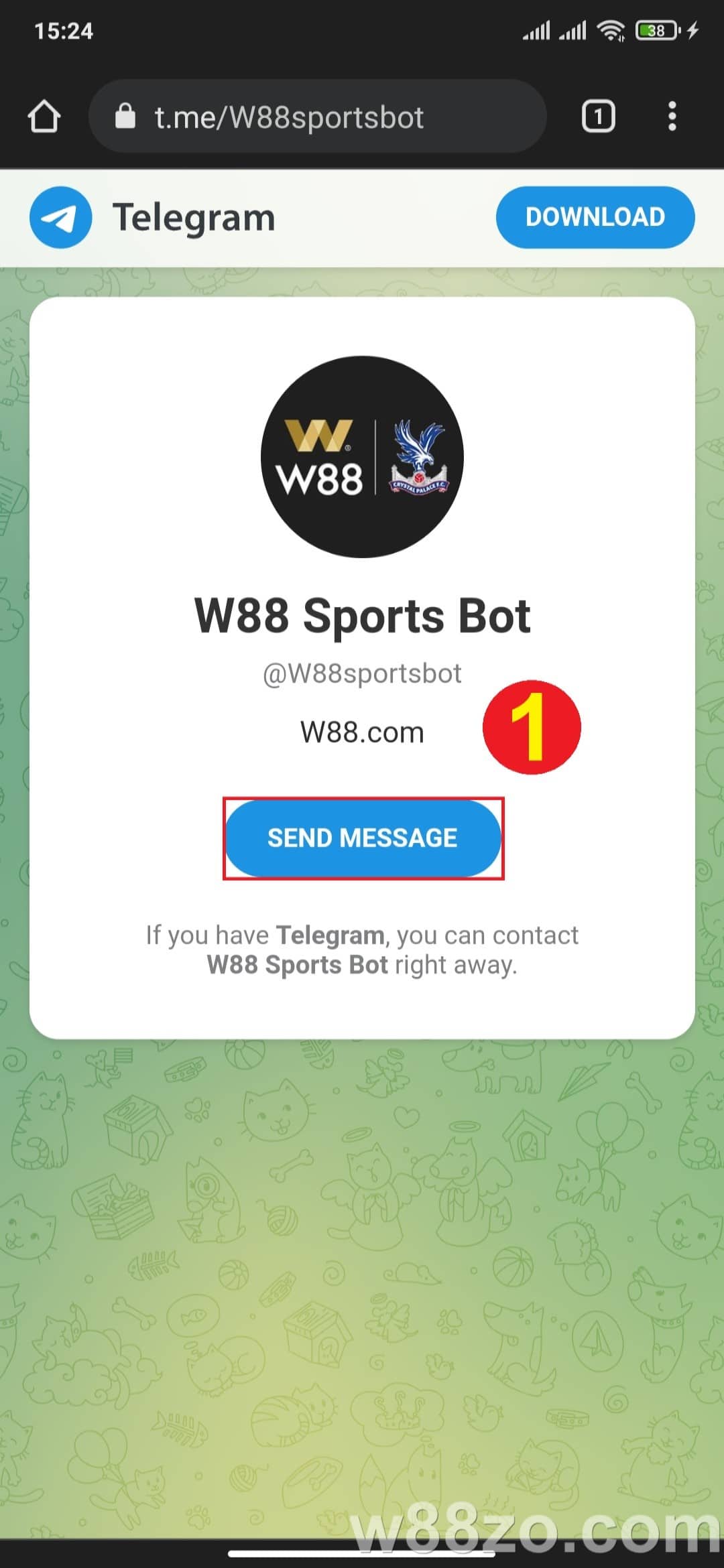 Hướng dẫn sử dụng Telegram W88 đặt cược thể thao nhanh chóng (2)